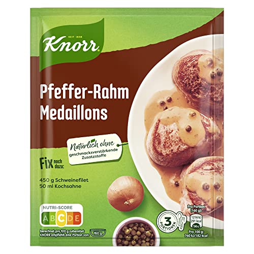 Knorr Fix Pfeffer-Rahm Medaillons 3 Portionen (1 x 35 g) | 35 g (1er Pack) von Knorr
