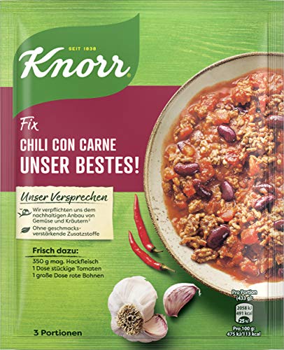 Knorr Fix Würzmischung Chili con Carne, 3 Portionen, 49 g (Packung mit 6) von Knorr