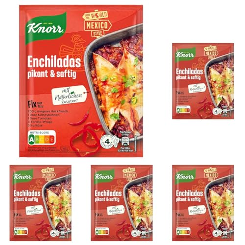 Knorr Fix Würzmischung Enchiladas, pikant und saftig, 33 g (Packung mit 5) von Knorr