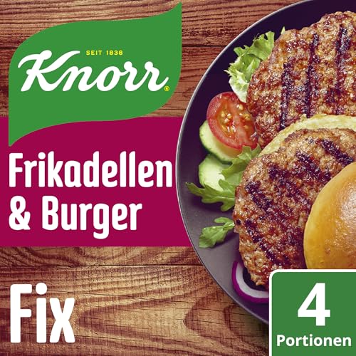 Knorr Fix Würzmischung Frikadellen & Burger für ein leckeres Gericht mit Hackfleisch ohne geschmacksverstärkende Zusatzstoffe und Farbstoffe 46 g 1 Stück von Knorr