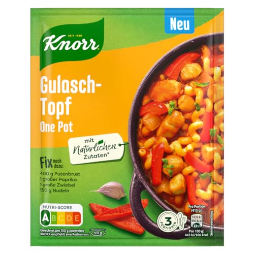 Knorr Fix Würzmischung Gulasch-Topf One Pot für ein leckeres Nudelgericht ohne geschmacksverstärkende Zusatzstoffe 46 g 1 Stück von Knorr