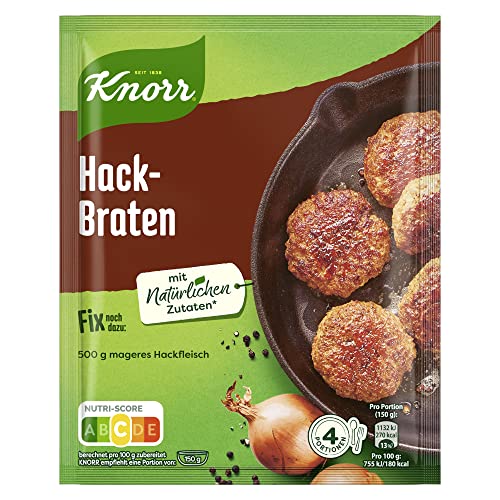 Knorr Fix Würzmischung Hackbraten für ein leckeres Fleischgericht ohne geschmacksverstärkende Zusatzstoffe 70 g 1 Stück (Packung mit 10) von Knorr