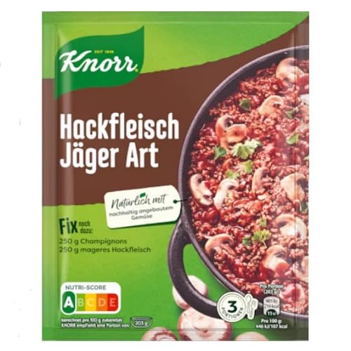 Knorr Fix Würzmischung Hackfleisch Jäger Art für ein leckeres Gericht mit Hackfleisch ohne geschmacksverstärkende Zusatzstoffe 36 g 1 Stück von Knorr