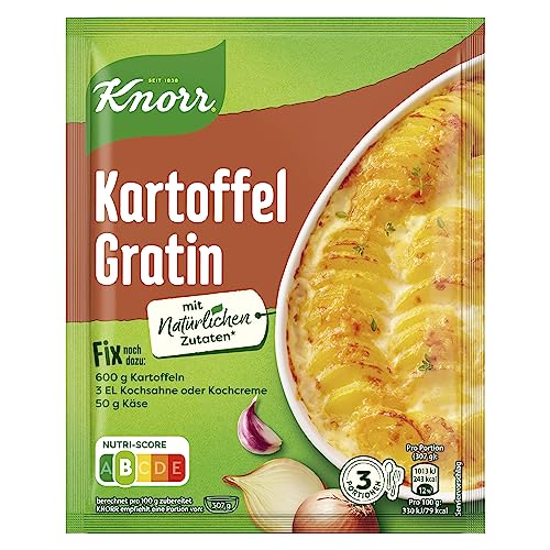 Knorr Fix Würzmischung Kartoffel Gratin für einen leckeren Auflauf mit natürlichen Zutaten 3 Portionen (Packung mit 10) von Knorr