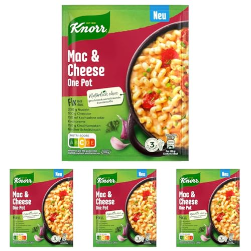 Knorr Fix Würzmischung Mac & Cheese One Pot für einen leckeren Nudelauflauf ohne geschmacksverstärkende Zusatzstoffe 36 g 1 Stück (Packung mit 4) von Knorr