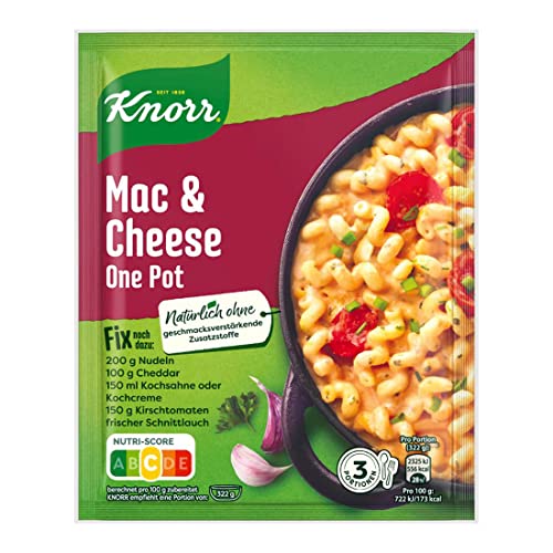 Knorr Fix Würzmischung Mac & Cheese One Pot für einen leckeren Nudelauflauf ohne geschmacksverstärkende Zusatzstoffe 36 g 1 Stück von Knorr