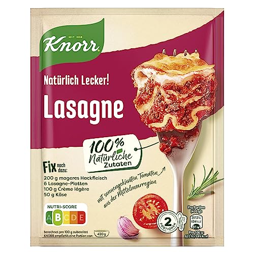 Knorr Fix Würzmischung Natürlich Lecker! für eine leckere Lasagne mit 100% natürlichen Zutaten 2 Portionen von Knorr