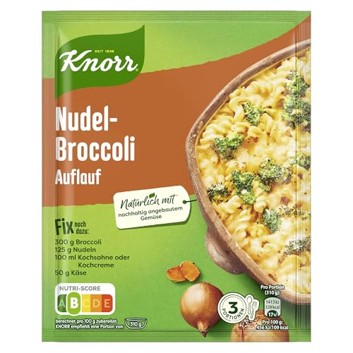 Knorr Fix Würzmischung Nudel-Broccoli Auflauf für einen leckeren Nudelauflauf ohne geschmacksverstärkende Zusatzstoffe 21x 46 g von Knorr