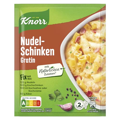 Knorr Fix Würzmischung Nudel-Schinken Gratin für einen leckeren Nudelauflauf mit natürlichen Zutaten 29x 32 g von Knorr