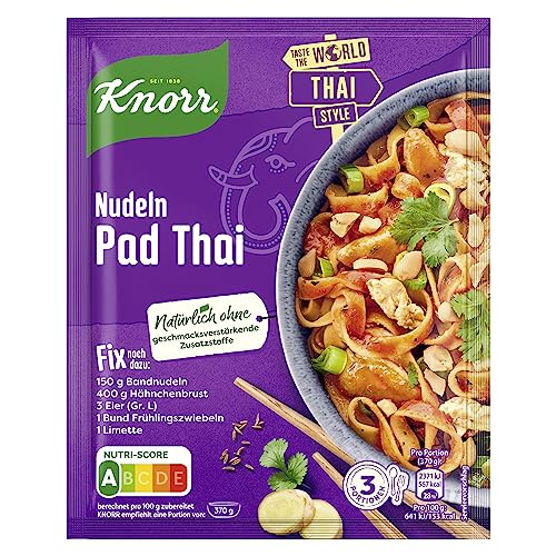 Knorr Fix Würzmischung Nudeln Pad Thai für ein Nudelgericht nach thailändischer Art ohne geschmacksverstärkende Zusatzstoffe 30 g 1 Stück von Knorr