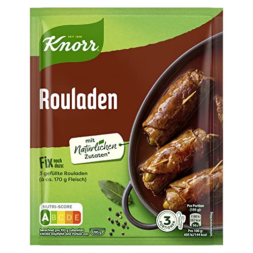 Knorr Fix Würzmischung Rouladen für ein leckeres Fleischgericht ohne geschmacksverstärkende Zusatzstoffe 31 g 1 Stück (Packung mit 10) von Knorr