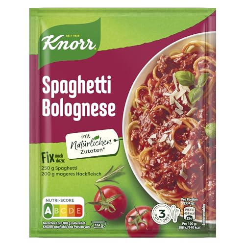 Knorr Fix Würzmischung Spaghetti Bolognese für ein leckeres Nudelgericht mit natürlichen Zutaten 40 g (Packung mit 6) von Knorr