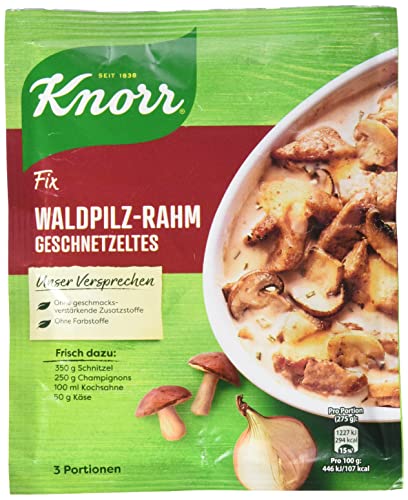 Knorr Fix Würzmischung Waldpilz-Rahm Geschnetzeltes für ein leckeres Fleischgericht ohne geschmacksverstärkende Zusatzstoffe 40 g 1 Stück (Packung mit 10) von Knorr