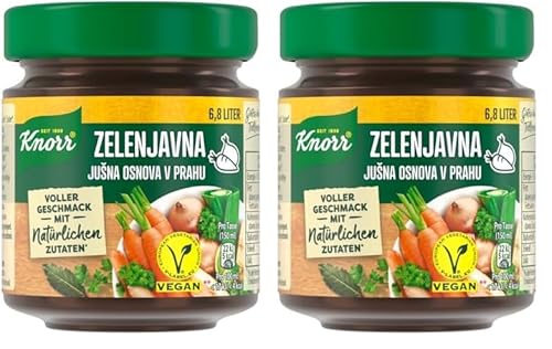 Knorr Gemüse Bouillon im Glas mit vollem Geschmack und mit natürlichen Zutaten 136 g (Packung mit 2) von Knorr