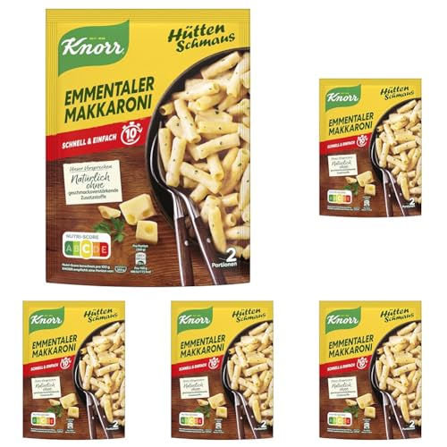 Knorr Hüttenschmaus Fertiggericht Emmentaler Makkaroni leckeres Nudelgericht fertig in 10 Minuten 151 g 1 Stück (Packung mit 5) von Knorr