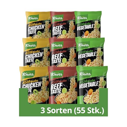 Knorr Instant Nudeln Asia Noodles Mix schneller Asia Snack fertig in nur 3 Minuten 55x 70 g von Knorr