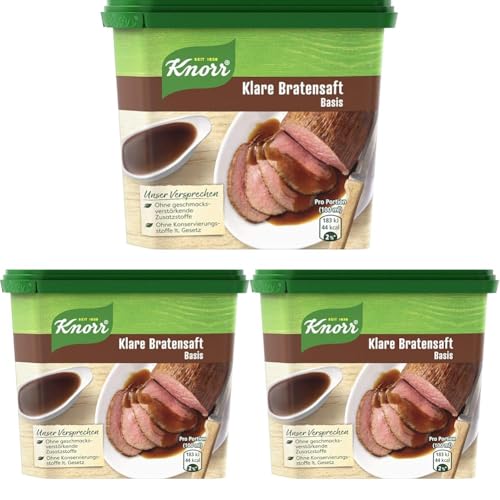 Knorr Klare Bratensaft Basis 235g Dose Ergiebigkeit : 2, 5 Liter, 2.50 L (Packung mit 3) von Knorr