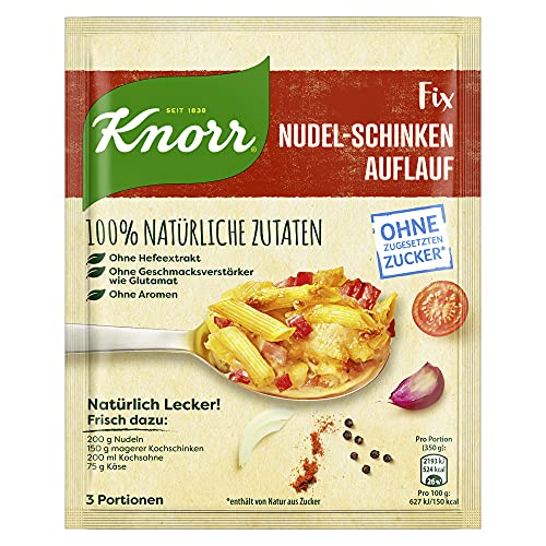 Knorr Knorr Fix Würzmischung Nudel-Schinken Auflauf leckeres Ofengericht 100% natürliche Zutaten ohne zugesetzten Zucker* (Packung mit 10) von Knorr