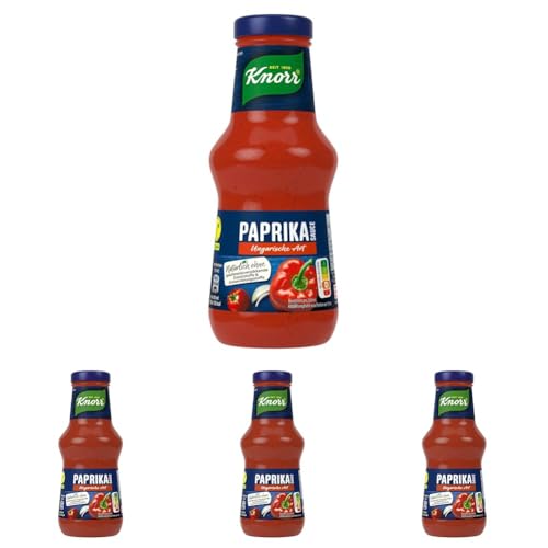 Knorr Paprika Sauce Ungarische Art leckere Grillsauce ohne geschmacksverstärkende Zusatzstoffe und Konservierungsstoffe 250 ml (Packung mit 4) von Knorr