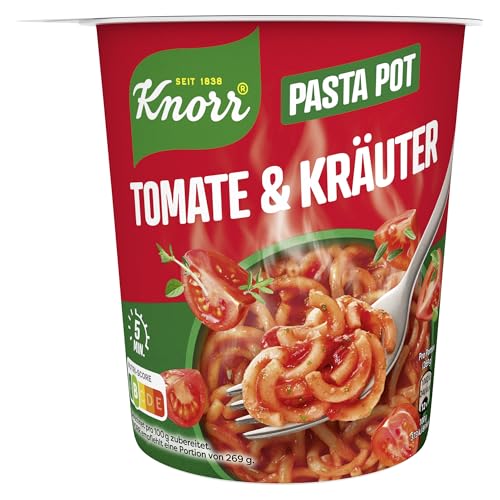 Knorr Pasta Pot Tomate & Kräuter leckere Instant Nudeln fertig in nur 5 Minuten 69 g von Knorr