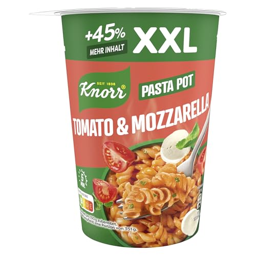 Knorr Pasta Pot Tomato & Mozzarella XXL leckerer Pasta Snack fertig in nur 5 Minuten 93 g von Knorr