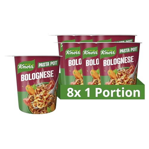 Knorr Pasta Snack Pot Bolognese leckere kleine Mahlzeit fertig in nur 5 Minuten 8x 60 g von Knorr