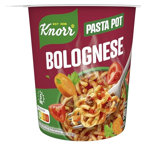 Knorr Pasta Snack Pot Bolognese leckere kleine Mahlzeit fertig in nur 5 Minuten 60 g von Knorr