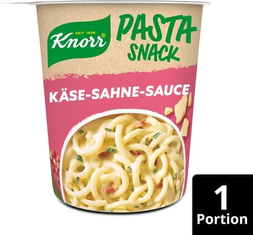 Knorr Pasta Snack Pot Käse & Sahne leckere kleine Mahlzeit fertig in nur 5 Minuten 63 g von Knorr