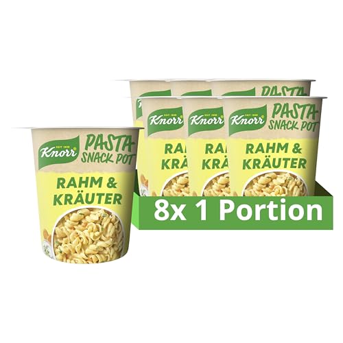 Knorr Pasta Pot Rahm & Kräuter leckere Instant Nudeln fertig in nur 5 Minuten 8x 62 g von Knorr