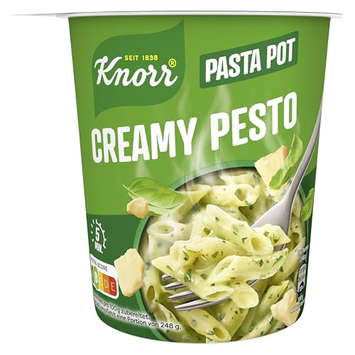 Knorr Pasta Snack creamy pesto Becher, 4er Pack (4 x 68 g) von Knorr