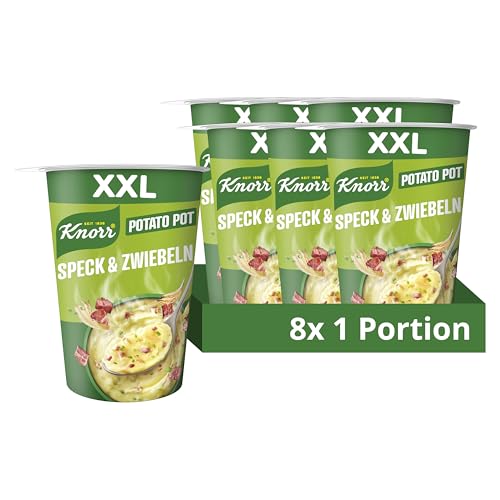 Knorr Potato Pot Speck & Zwiebeln XXL leckeres, schnelles Kartoffelgericht fertig in nur 5 Minuten 8x 76 g von Knorr