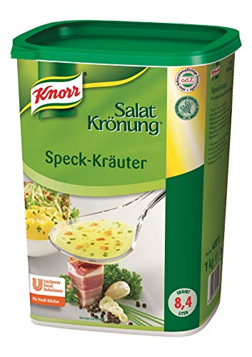 Knorr Salatkrönung Speck Kräuter Dressing (Trockenmischung für Salatdressing mit ausgesuchten Kräutern, Gewürzen und Speck) 1er Pack (1 x 1 kg) von Knorr