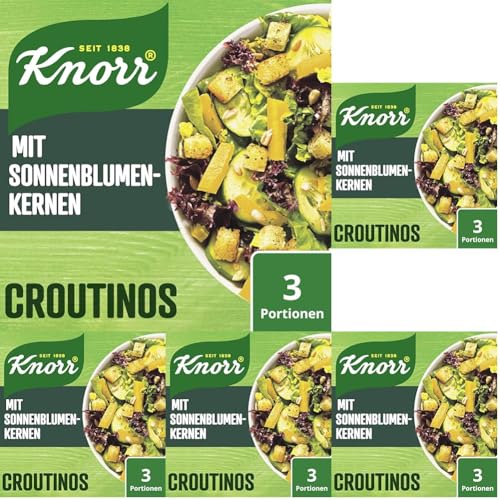 Knorr Salatkrönung Croutinos mit Sonnenblumenkernen Croutons, 1er-Pack (1 x 25 g) (Packung mit 5) von Knorr