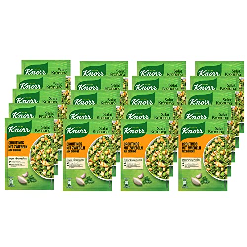 Knorr Salatkrönung Croutinos mit Zwiebeln für einen leckeren Salat ohne geschmacksverstärkende Zusatzstoffe 20x 25 g von Knorr