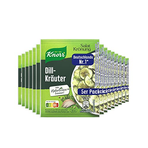 Knorr Salatkrönung Dill-Kräuter für ein leckeres Salatdressing mit natürlichen Zutaten* 5 x 3 Portionen 15 Stück von Knorr