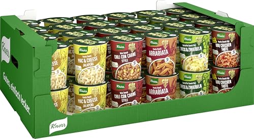 Knorr Taste the World Pasta Snack Sortimentskarton leckere Instantsnacks fertig in nur 5 Minuten 48 Stück von Knorr