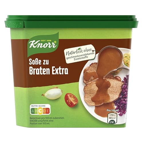 Knorr Soße zu Braten Extra leckere dunkle Soße Sauce mit würzigem Geschmack 25 Portionen von Knorr