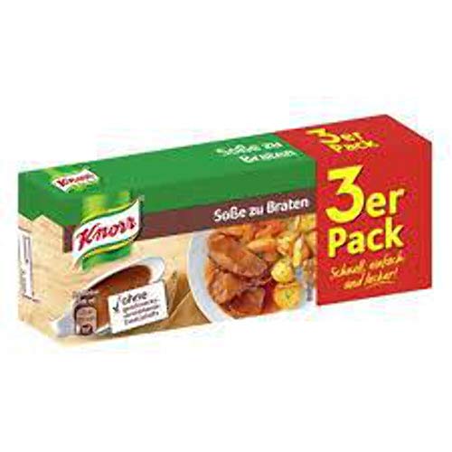 Knorr Soße zu Braten leckere dunkle Soße natürlich ohne geschmacksverstärkende Zusatzstoffe 3er Pack von Knorr