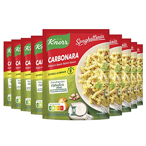 Knorr Spaghetteria Nudel-Fertiggericht Carbonara leckeres Nudelgericht 9x 155g von Knorr