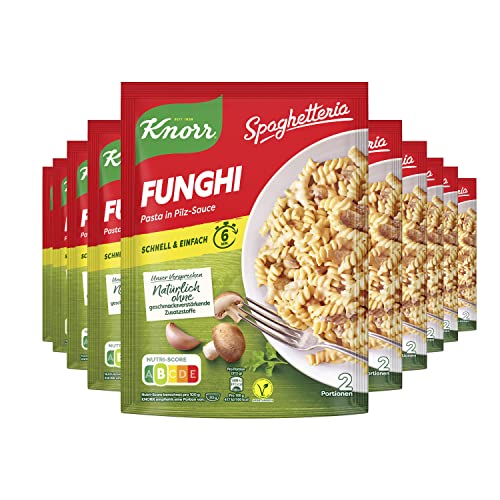 Knorr Spaghetteria Nudel-Fertiggericht Funghi leckeres Nudelgericht fertig in 6 Minuten 10x 150 ml von Knorr