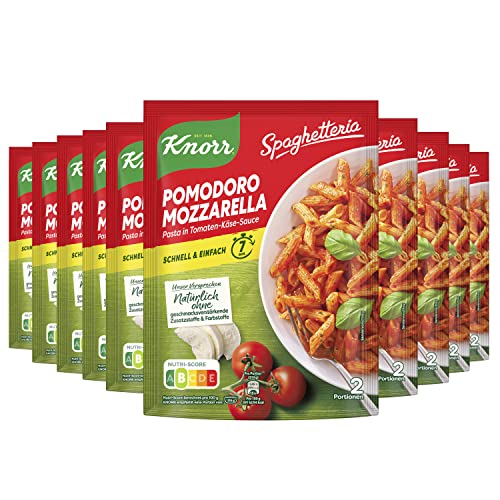 Knorr Spaghetteria Nudel-Fertiggericht Pomodoro Mozzarella leckeres Nudelgericht fertig in 7 Minuten 163 g 10 Stück von Knorr