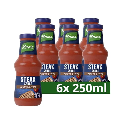 Knorr Steak Sauce scharfe Grillsauce mit würzigem Geschmack 6x 250 ml von Knorr