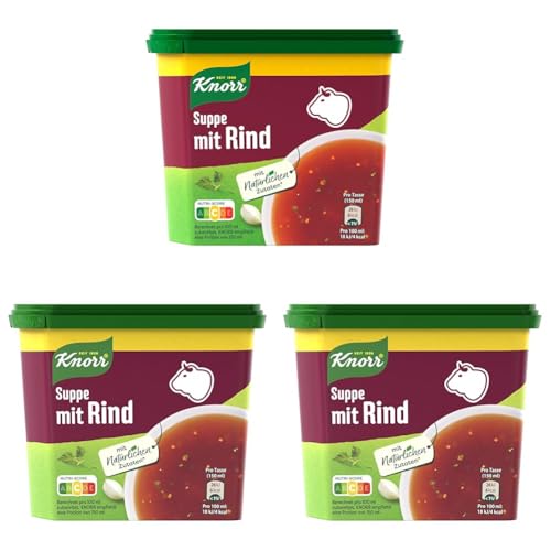 Knorr Suppe mit Rind Bouillon mit kräftigem Geschmack und natürlichen Zutaten 330 g (Packung mit 3) von Knorr