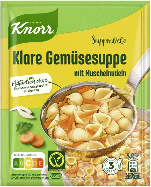 Knorr Suppenliebe Klare Gemüsesuppe mit Muschelnudeln von Knorr