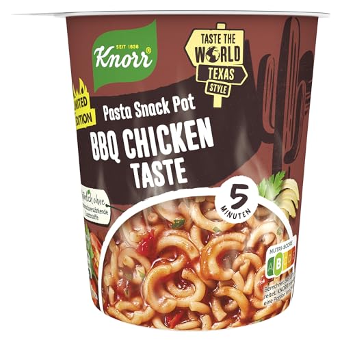 Knorr Taste the World Pasta Snack Pot BBQ Chicken Taste leckere kleine Mahlzeit fertig in nur 5 Minuten, 61 g von Knorr