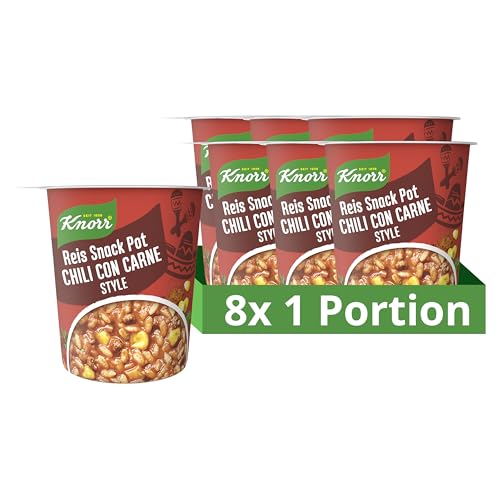 Knorr Taste the World Reis Snack Chili con Carne Style leckeres Reisgericht fertig in 5 Minuten 8x 57g von Knorr