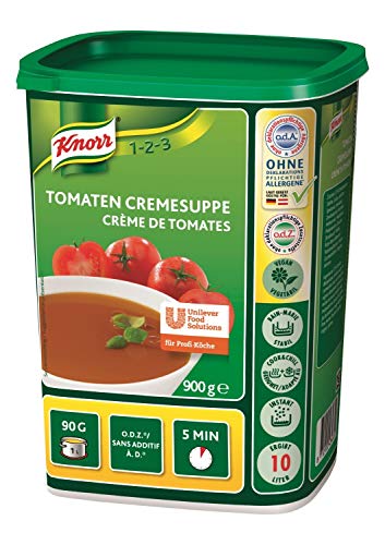 Knorr Tomaten Cremesuppe gebunden Trockenmischung (frischer, intensiver Tomaten Geschmack) 1er Pack (1 x 900 g) von Knorr