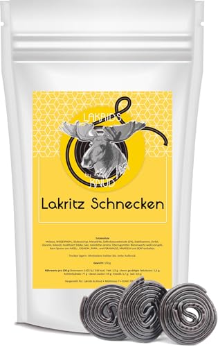 Lakrids Knud | 150g Lakritzschnecken - fein zusammengerollte Lakritze, Lakritzschnüre in traditionelle Schneckenform, Gourmet Lakritzstücke mit angenehmen Kauwiderstand von Knud