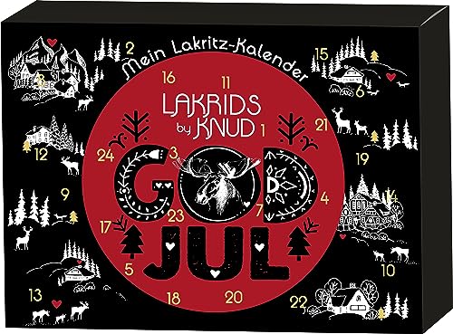 Lakrids Knud | Lakritze Adventskalender Lakritz 520g - 24 verschiedene Lakritz Sorten - mit Schokolade - süße und salzige Lakritze - 2024 Edition - in nachhaltiger Verpackung von Knud