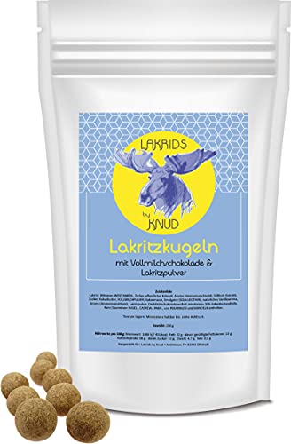 Lakrids Knud | Vollmilchsckokolade Lakritzkugel - kräftiger Lakritzkern mit feiner Milchschokolade dragiert von Knud